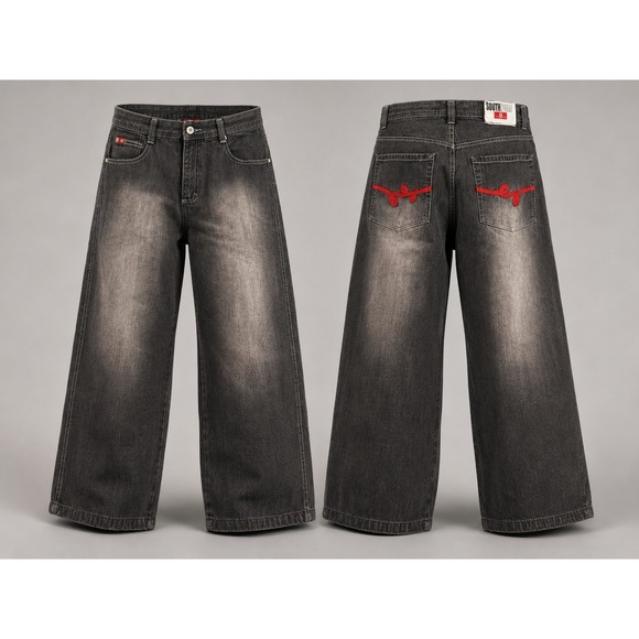 Southpole Other - Vintage Southpole Jeans Mens 36x30 Black Baggy Y2K Grunge Red Tab Hip Hop 2000s